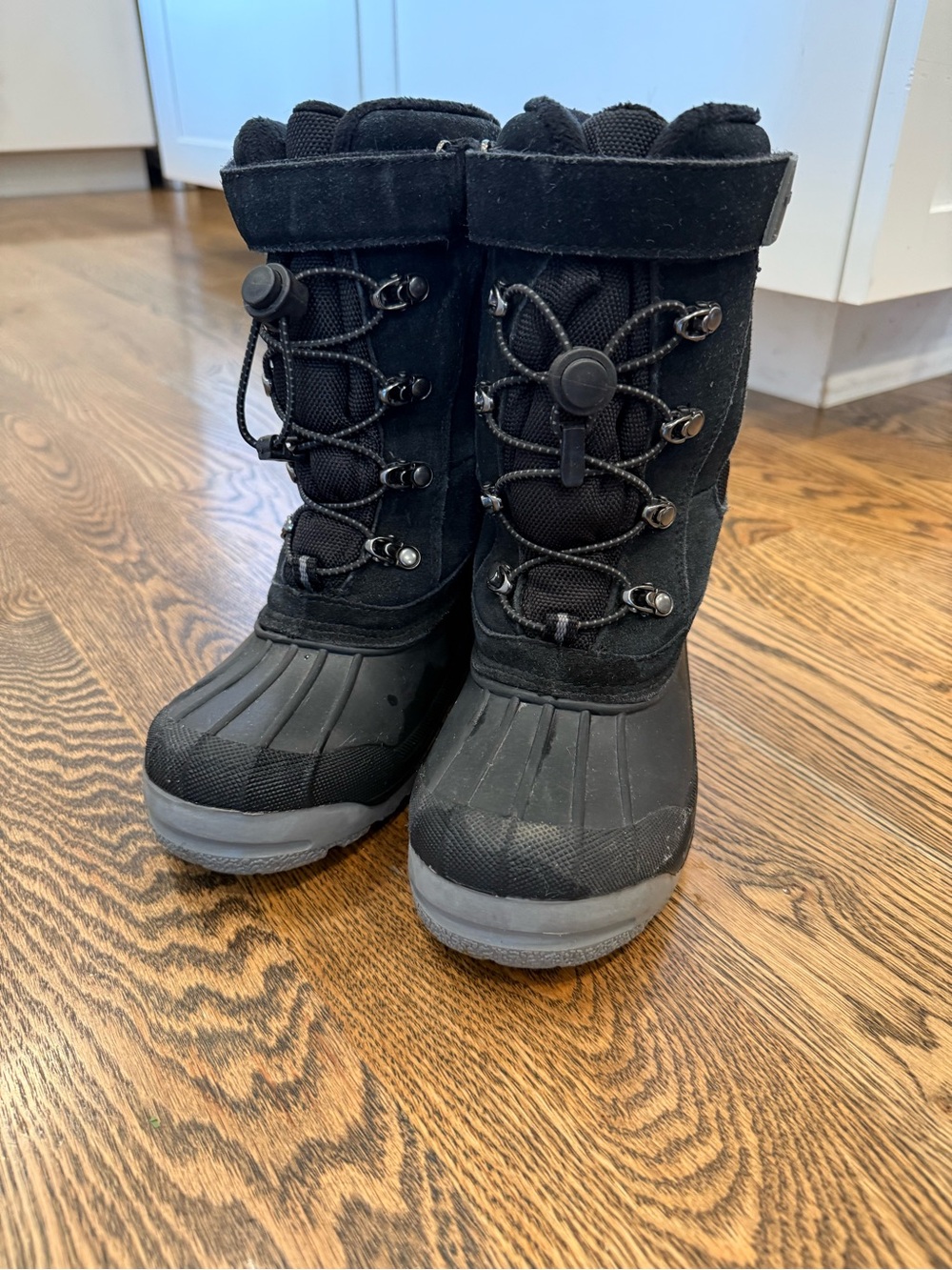 Lands’End Kids Black Winter Snow Boots - Waterproof Comfort